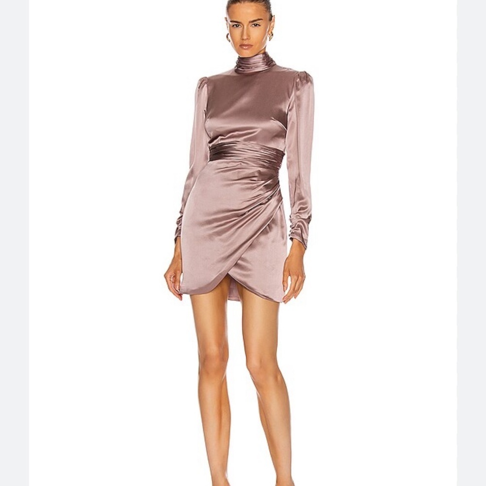 Cinq a Sept Nancy Dress Desert rose. Size 4. Silk long sleeve mini dress. NWT